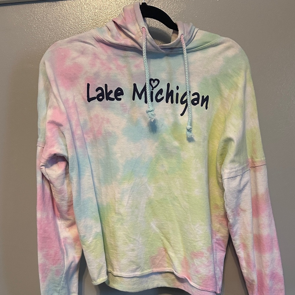 Pastel Tie-Dye Lake Michigan Hoodie - Picture 5 of 9